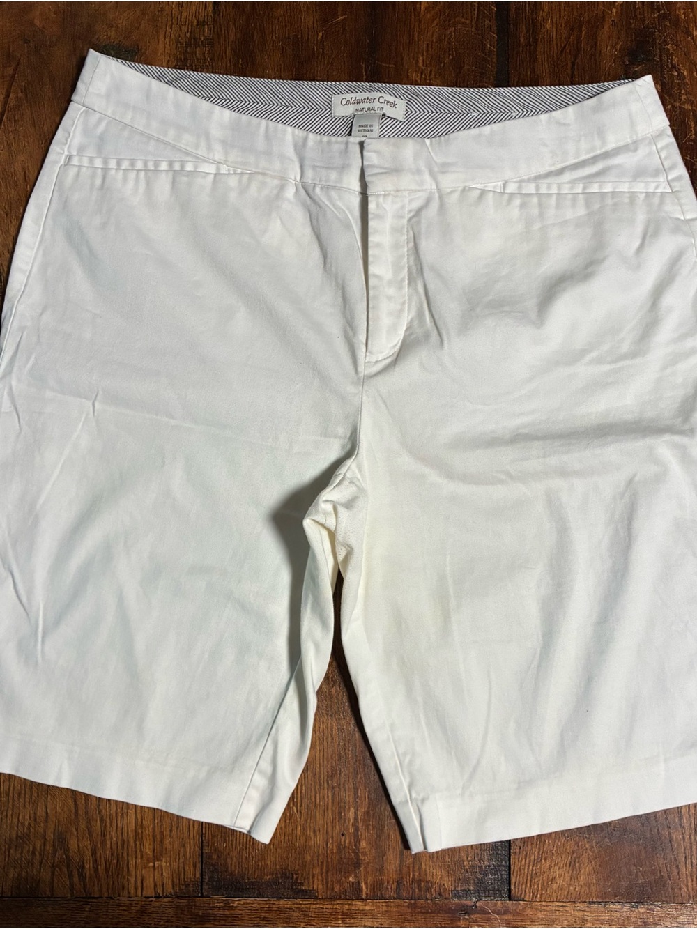 Coldwater Creek Women's White Chino Bermuda Shorts